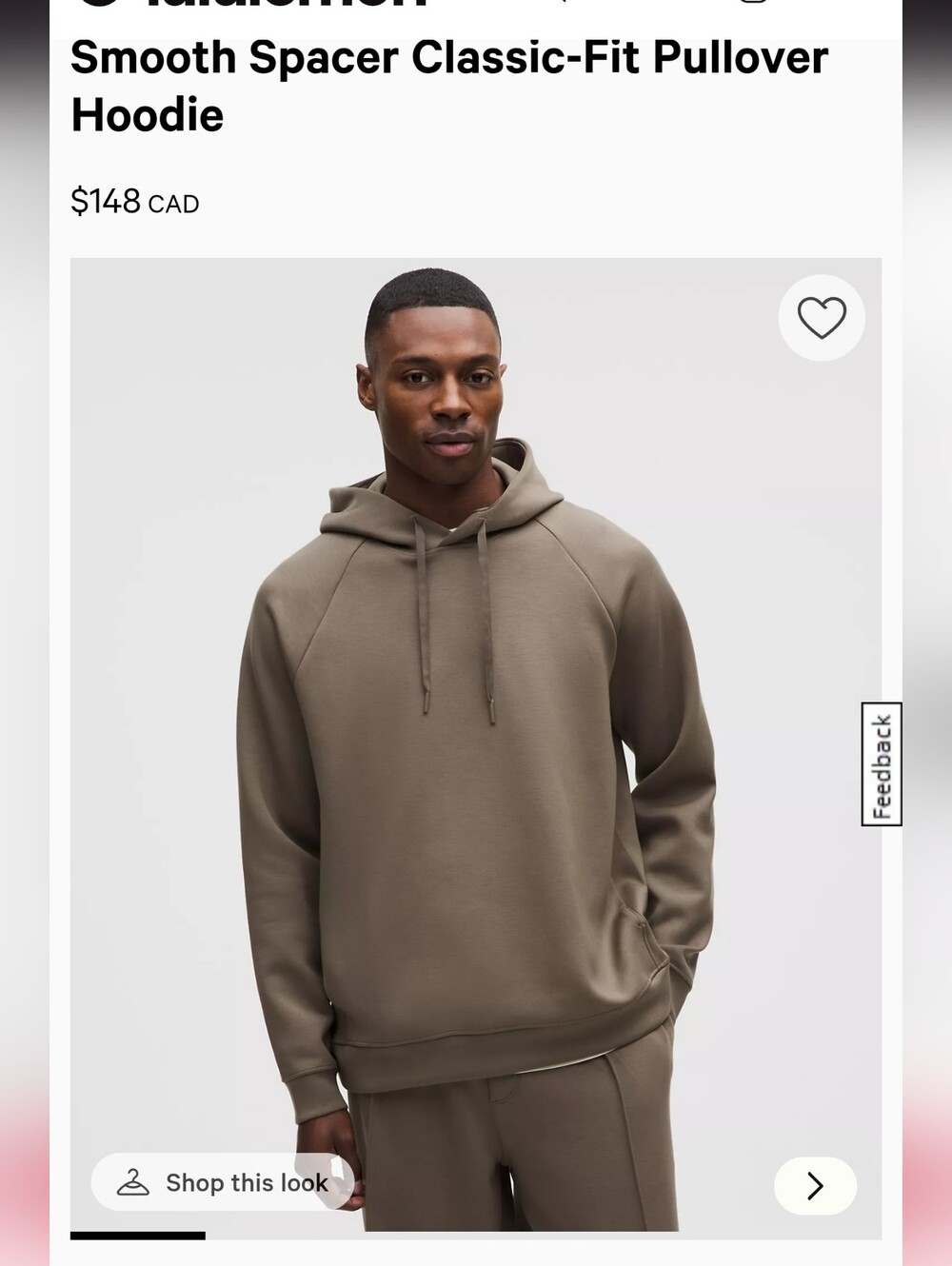 lululemon athletica Smooth Spacer Classic-Fit Pullover Hoodie in Tan